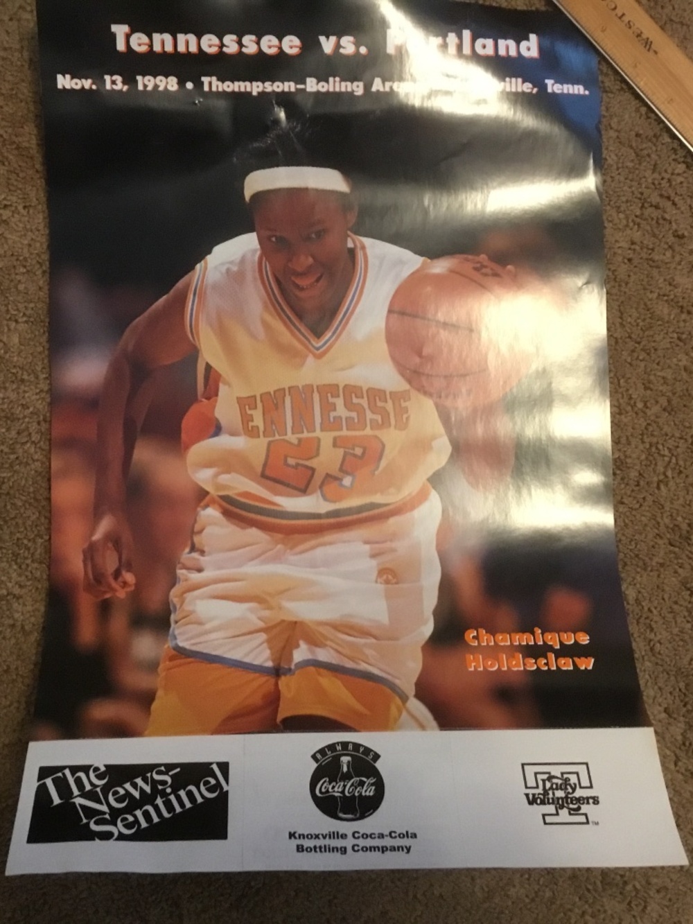 Poster WNBA Chamique Holdsclaw  University Tennessee November 13,1998 Nice!